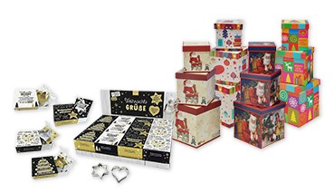Weihnachtsschachtel-Set: Geschenkboxenset eckig+ und 3 Stück Gilde Weihnachtsgrüße, 1 VE = 1 Sets