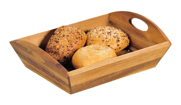 Kesper Brot- &amp; Aufbewahrungskorb, Akazienholz natur, 1 VE = 5 Stück