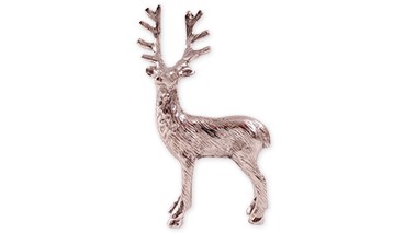 Rentier, Höhe ca. 14 cm, Aluminium, dekorativ, elegante Dekor zur Weihnachtszeit, 1 VE=24 Stück