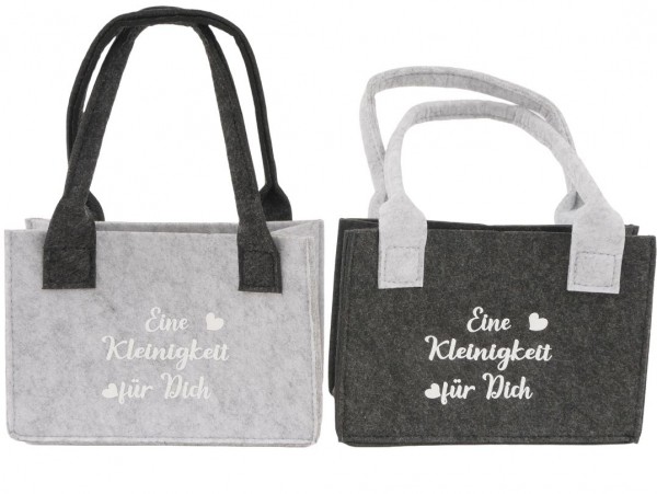 Filztasche &quot;Eine Kleinigkeit für Dich&quot; (12 Stück) und Sterne im 4er-Set (12 Sets), 1 VE = 24 Sets