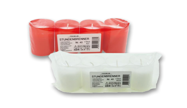 Grablicht, Stundenbrenner Nr.40, 4er-Set, 1 VE = 10 Sets