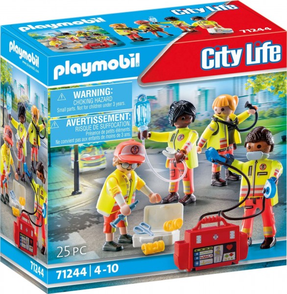 PLAYMOBIL 70676 Geschenkset Hundetrainerin und Playmobil City Life 71244 Rettungsteam 1 VE = 8 Stück