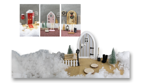 Wichteltür-Set in weihnachtlicher Ausführung, 1 VE =12 Set