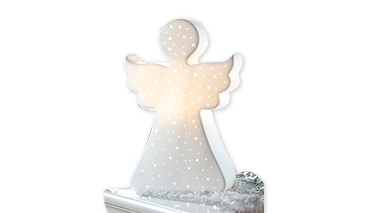 Gilde Lampe Engel aus Porzellan, 1 VE = 1 Stück