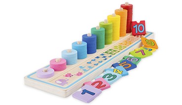 New Classic Toys Rechenspiel, spielerisch zählen und Farben lernen, aus Holz , 1 VE = 1 Stück