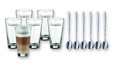 WMF Latte Macchiato Gläser mit Löffel 12 tlg., 1 VE = 1 Set
